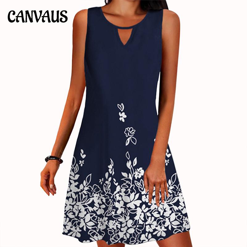 Sommer Damen Rock Loose Print Langarm Design Sense Floral ärmelloses Kleid 5XL weiß von Joom DACH