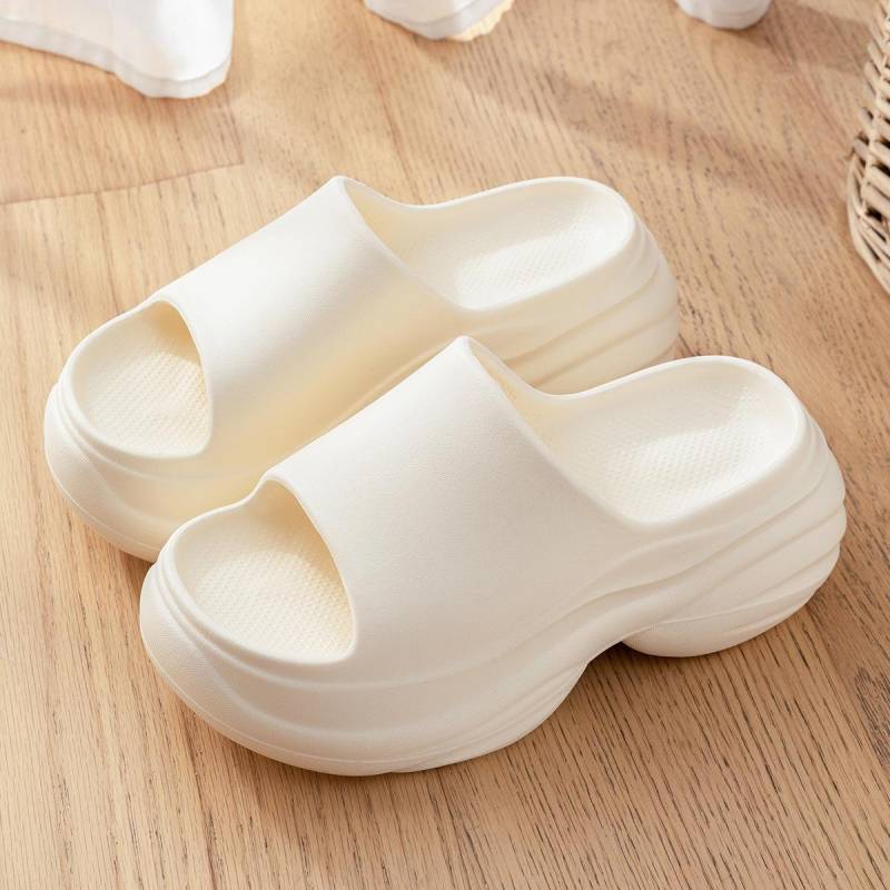 Sommer Damen Sandalen Keilabsatz Zehensteg Pantoletten Hausschuhe Dicksohlige Plateau Schuhe Offene Zehen Strand Sandalen Weich Bequem Outdoor 36-37 beige von Joom DACH