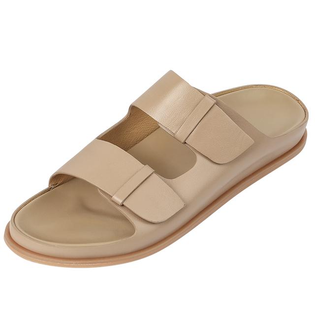 Sommer Damen Schuhe Plateau Ballerinas Sandalen Hausschuhe für Draußen Schuhe für Frauen Damen Pantoletten Sandalen Zehentrenner Echtes Leder 39 apricot von Joom DACH