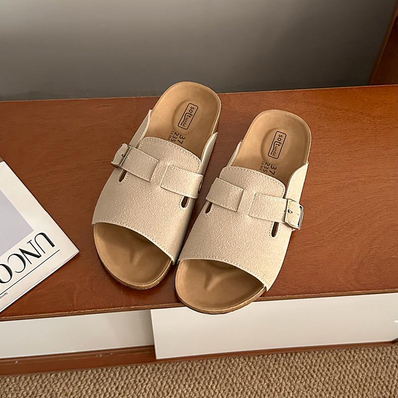 Sommer Damen Zehenfrei Plateau Flats Hausschuhe Schuhe Outdoor Strand Urlaub Damen Pantoletten 35 beige von Joom DACH