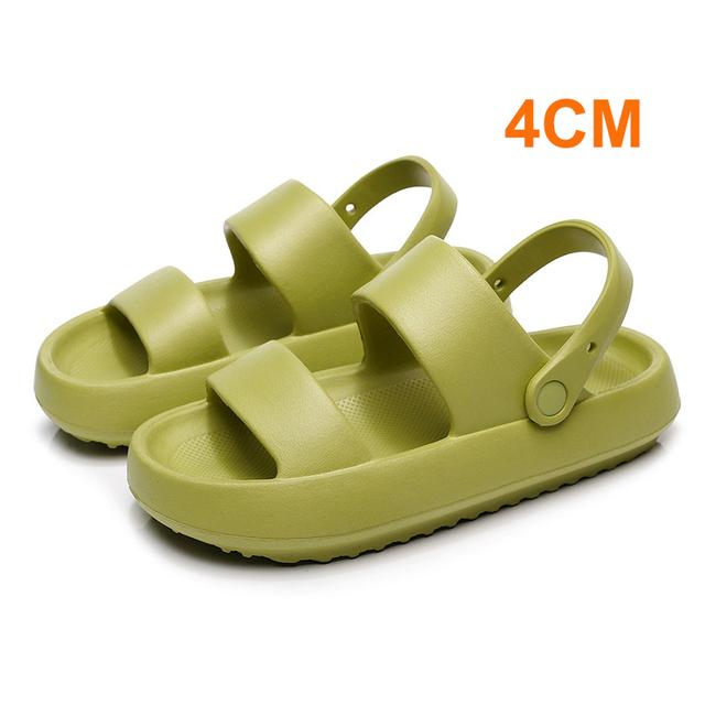 Sommer Dicken Boden Wolke Hausschuhe Frauen Komfort Weiche Sohle Plattform Sandalen Frau Im Freien Nicht-slip Strand Slides Flip-Flops 36-37 grün von Joom DACH