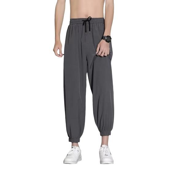 Sommer Eisseide Schnelltrocknende Jogginghose Herren Jogginghose Übergroße Gerade Hose Tasche Trainingshose Fitness Trainingshose XXXL von Joom DACH