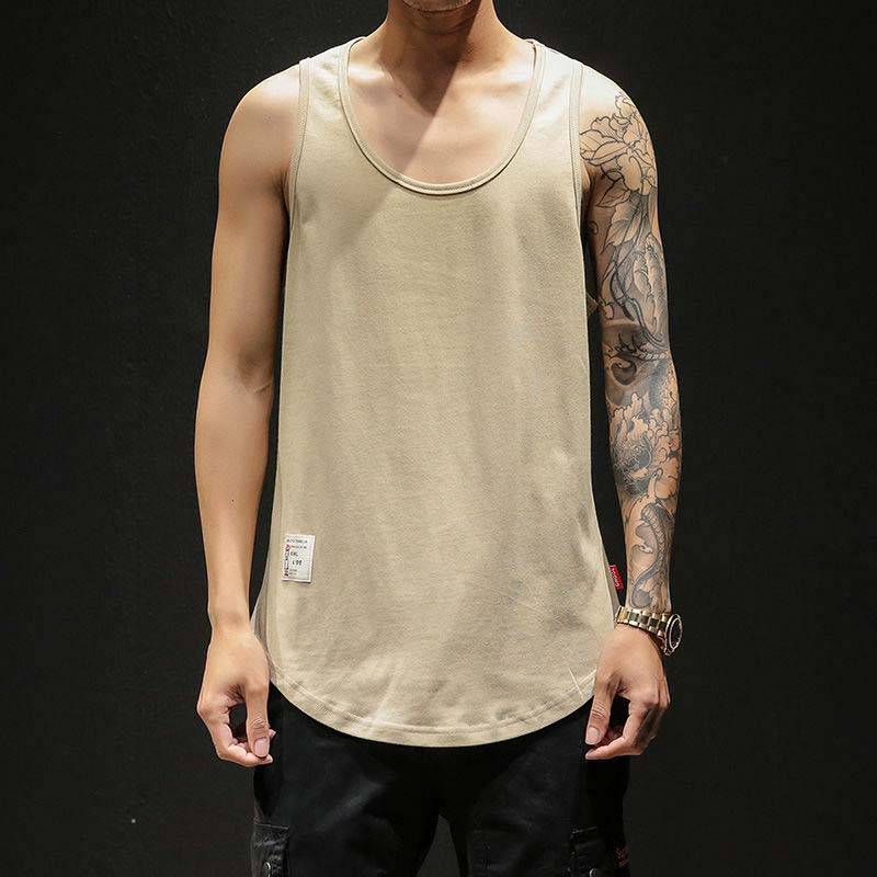 Sommer Fett Große Größe Sport Weste Männer Persönlichkeit Lose Weste Trend Weste 5XL beige von Joom DACH