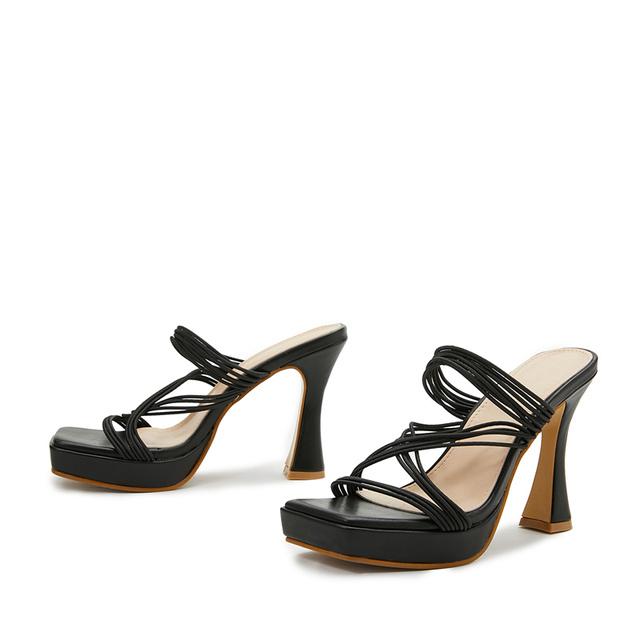 Sommer Frauen 11cm High Heels 2cm Plattform Slides Pantoletten Lady Fetisch Chunky Block Heels Hausschuhe Nachtclub Laufsteg Rosa Schuhe 37 schwarz von Joom DACH