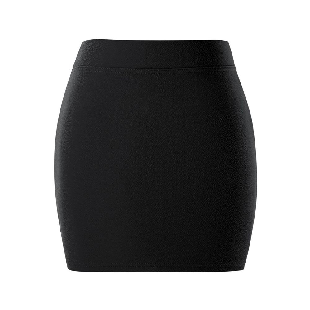 Sommer Frauen Grundlegende Rock Paket Hüfte Rock Mini Elastische Bleistift Röcke Büro Dame Drapierte Schlank Business Plus Größe Ein schritt Rock 3XL schwarz von Joom DACH