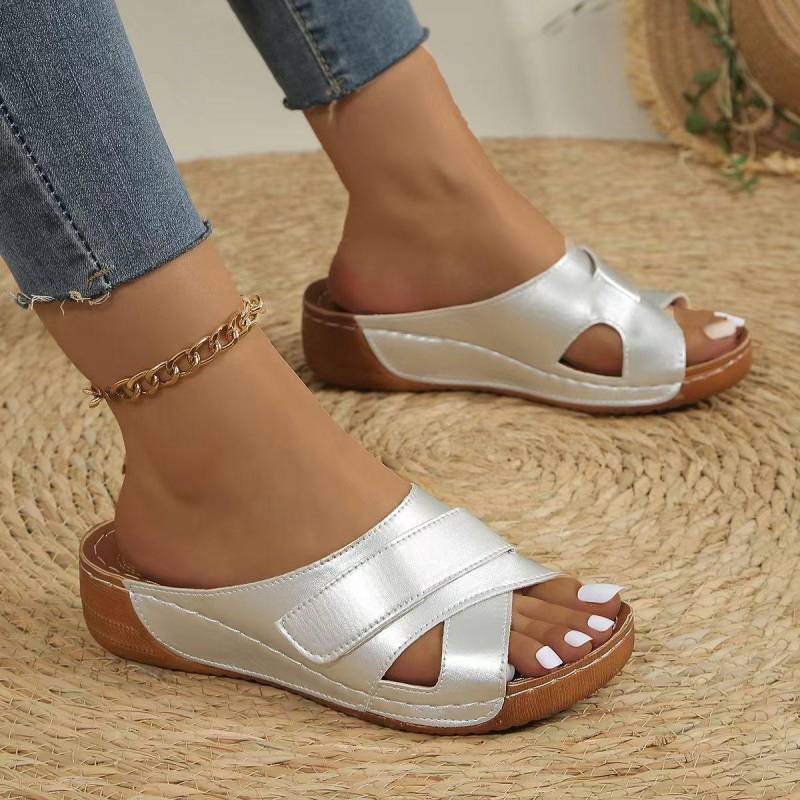 Sommer Frauen Hausschuhe Schuhe Frau Leder Pu Wohnungen Casual Hausschuhe Einfarbig Strand Sandalen Zapatillas Mujer Chaussure Femme 37 von Joom DACH