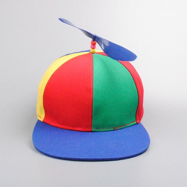 Sommer Frauen Männer Hubschrauber Propeller Baseball Caps Bunte Patchwork Sonne Kappe Kinder Kinder Einstellbare Hysterese Papa Hut 56-61cm von Joom DACH