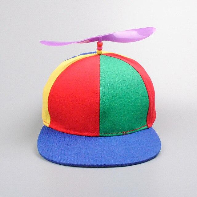 Sommer Frauen Männer Hubschrauber Propeller Baseball Caps Bunte Patchwork Sonne Kappe Kinder Kinder Einstellbare Hysterese Papa Hut 56-61cm von Joom DACH
