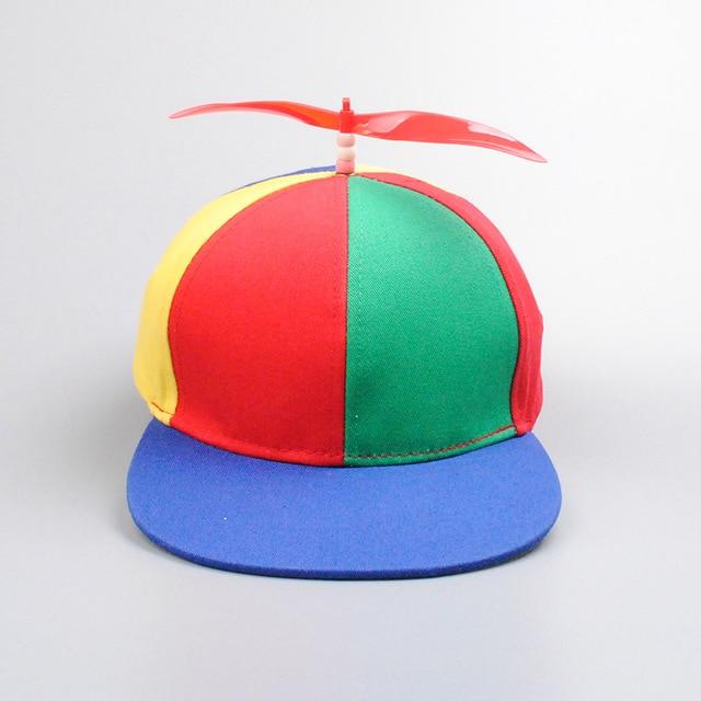 Sommer Frauen Männer Hubschrauber Propeller Baseball Caps Bunte Patchwork Sonne Kappe Kinder Kinder Einstellbare Hysterese Papa Hut 56-61cm von Joom DACH