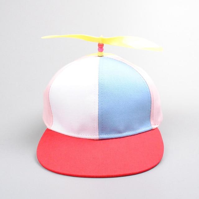 Sommer Frauen Männer Hubschrauber Propeller Baseball Caps Bunte Patchwork Sonne Kappe Kinder Kinder Einstellbare Hysterese Papa Hut 56-61cm von Joom DACH