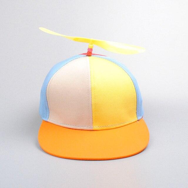Sommer Frauen Männer Hubschrauber Propeller Baseball Caps Bunte Patchwork Sonne Kappe Kinder Kinder Einstellbare Hysterese Papa Hut 56-61cm von Joom DACH