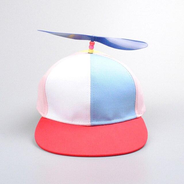 Sommer Frauen Männer Hubschrauber Propeller Baseball Caps Bunte Patchwork Sonne Kappe Kinder Kinder Einstellbare Hysterese Papa Hut 56-61cm von Joom DACH