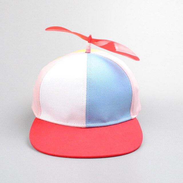 Sommer Frauen Männer Hubschrauber Propeller Baseball Caps Bunte Patchwork Sonne Kappe Kinder Kinder Einstellbare Hysterese Papa Hut 56-61cm von Joom DACH