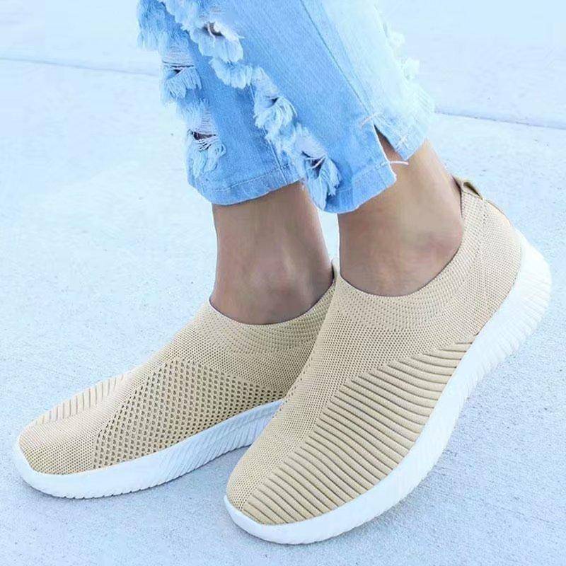 Sommer Frauen Schuhe Leichte Atmungsaktive Mesh Casual Schuhe Frauen Turnschuhe Wanderschuhe Frau 38 beige von Joom DACH