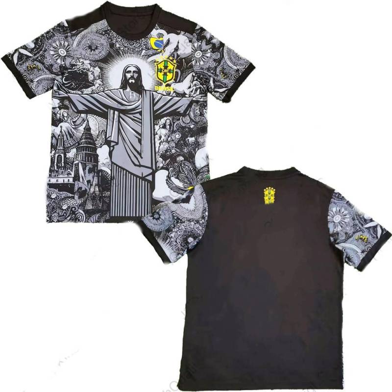 Sommer-Fußballtrainingsoberteil Brasilien Special Edition Jesus Schwarz-Grau Fußballtrikot Erwachsene Kinder Outdoor Schnelltrocknendes Oberteil 6XL S weiß Sommer-Fußballtrainingsoberteil Brasilien Special Edition Jesus Schwarz-Grau Fußballtrikot Erwachsene Kinder Outdoor Schnelltrocknendes Oberteil 6XL S weiß von Joom DACH