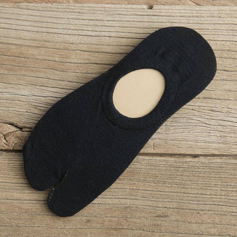 Sommer Gekämmte Baumwolle Paar Tabi Socken Solide Komfortable Atmungsaktive Zwei Zehen Socken Frauen Männer Nicht-slip Unsichtbare Low Cut boot Socke schwarz von Joom DACH