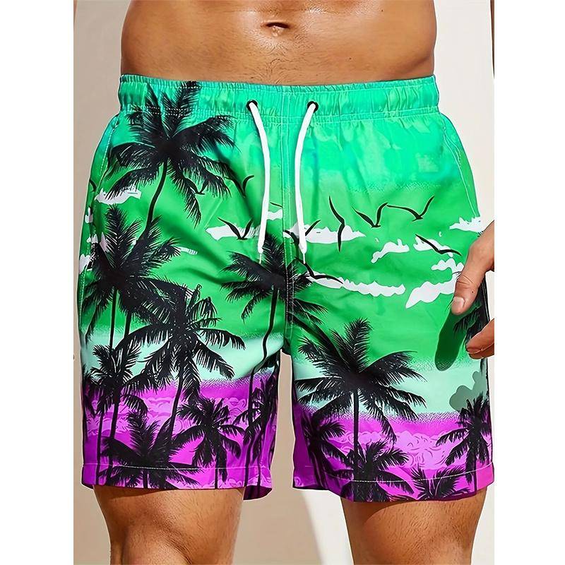 Sommer Harajuku 3D Kokosnuss Bäume Druck Strand Shorts Palm Tree Grafik Board Shorts Für Männer Hawaiian Cool Badehose 6XL von Joom DACH