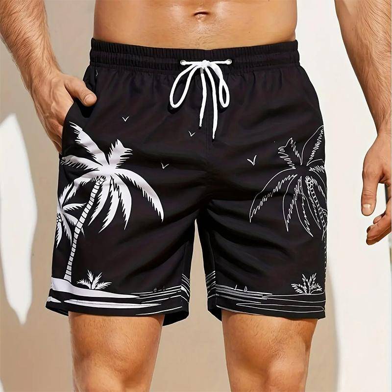 Sommer Harajuku 3D Kokosnuss Bäume Druck Strand Shorts Palm Tree Grafik Board Shorts Für Männer Hawaiian Cool Badehose L von Joom DACH