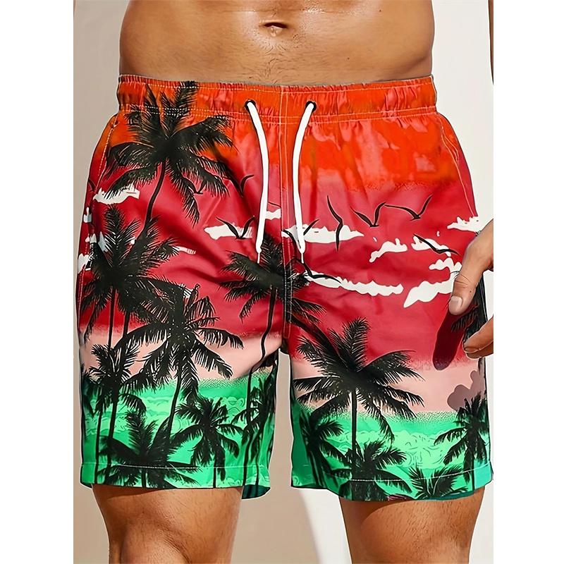 Sommer Harajuku 3D Kokosnuss Bäume Druck Strand Shorts Palm Tree Grafik Board Shorts Für Männer Hawaiian Cool Badehose S von Joom DACH