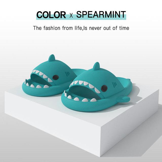 Sommer Hausschuhe Weibliche Schöne Shark Form Rutschen Frauen Schuhe Flip-Flops Männer Paare Cartoon EVA 38-39 minze, grüne von Joom DACH