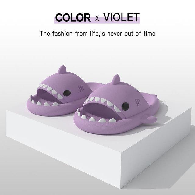 Sommer Hausschuhe Weibliche Schöne Shark Form Rutschen Frauen Schuhe Flip-Flops Männer Paare Cartoon EVA 40-41 violett von Joom DACH