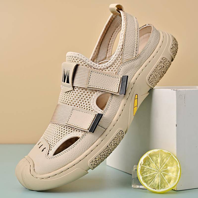 Sommer Herren Echtleder Sandalen Strandschuhe 44 sand von Joom DACH