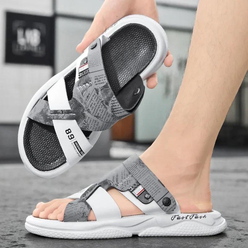 Sommer Herren Hausschuhe Strandsandalen Herren 2024 Originalmarken Schuhe Bequeme Herren Sandale Herren Ledersandale Sandalen für Jungen 42 von Joom DACH