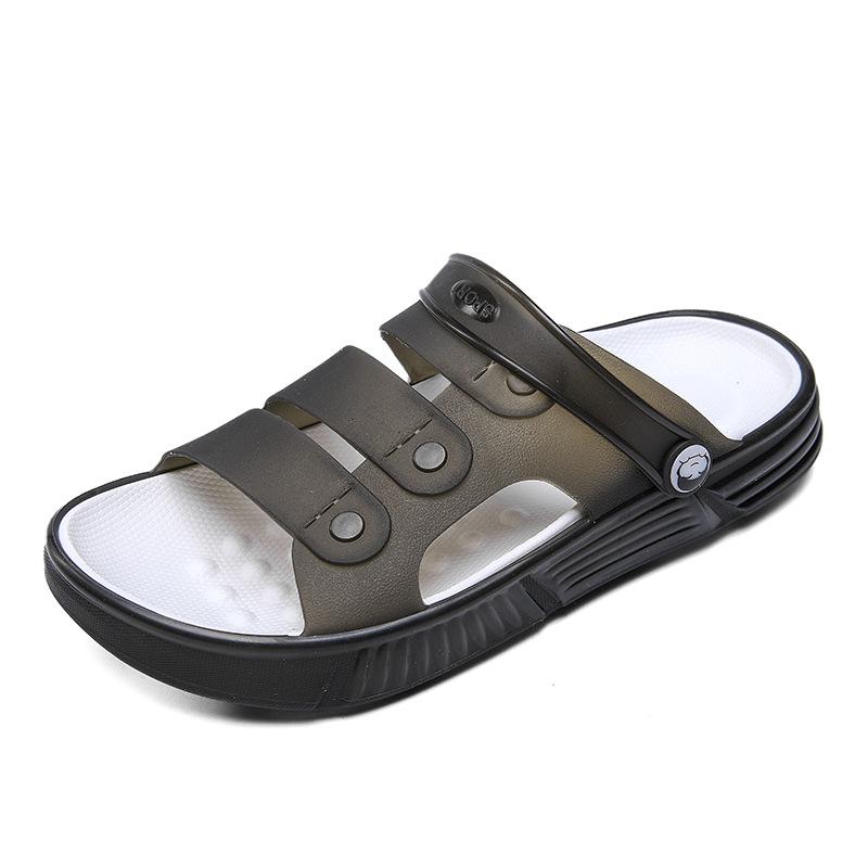 Sommer Herren Hausschuhe mit dicker Sohle und weicher Sohle, Übergröße, Oberbekleidung, modische Sport-/Strand-Hausschuhe 45 schwarz von Joom DACH