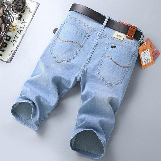 Sommer Herren High-End-Marke Denim Shorts klassische Mode Retro All-Match Stretch Denim Fünf-Punkt-Hosen männliche lässige lose Jeans 38 von Joom DACH