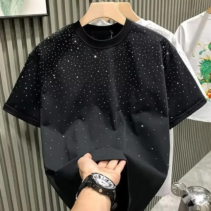 Sommer Herren Kleidung Sommer Strass Nieten T-Shirt Rundhals Casual T-Shirt Koreanische Version Herren Kurzarm T-Shirt XL schwarz Sommer Herren Kleidung Sommer Strass Nieten T-Shirt Rundhals Casual T-Shirt Koreanische Version Herren Kurzarm T-Shirt XL schwarz von Joom DACH