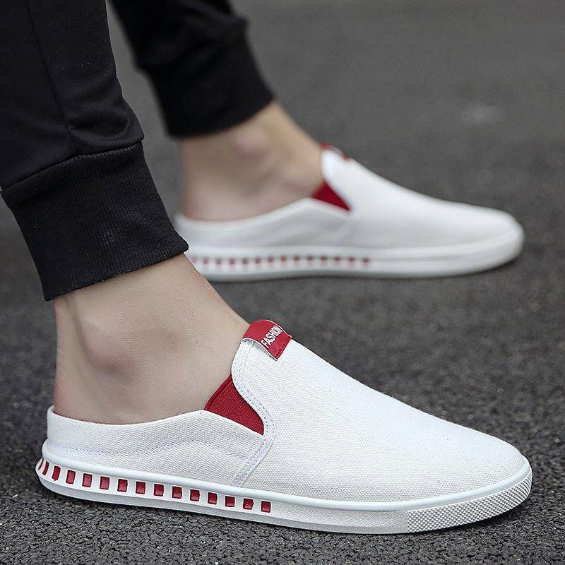 Sommer Herren Koreanische Version Segeltuchschuhe Casual Old Beijing Stoffschuhe Atmungsaktive Slip On Lazy Kleine weiße Halbschuhe Skateschuhe 44 rot/weiß Sommer Herren Koreanische Version Segeltuchschuhe Casual Old Beijing Stoffschuhe Atmungsaktive Slip On Lazy Kleine weiße Halbschuhe Skateschuhe 44 rot/weiß von Joom DACH