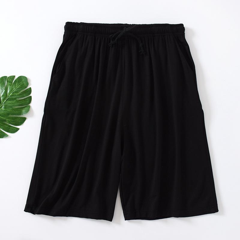 Sommer Herren Lose Shorts Dünne Elastizität Atmungsaktiv Stretch Schnell Trocknend Casual Plus Größe Pyjama Hosen Strand Shorts XXXL schwarz von Joom DACH