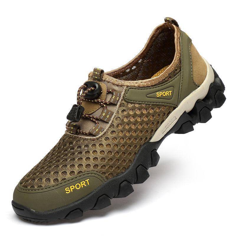 Sommer Herren Mesh Sportschuhe Mode Bergsteigen Atmungsaktiv Leichte Anti Rutsch Schuhe Outdoor Reise Laufen Freizeitschuhe 41 grün von Joom DACH