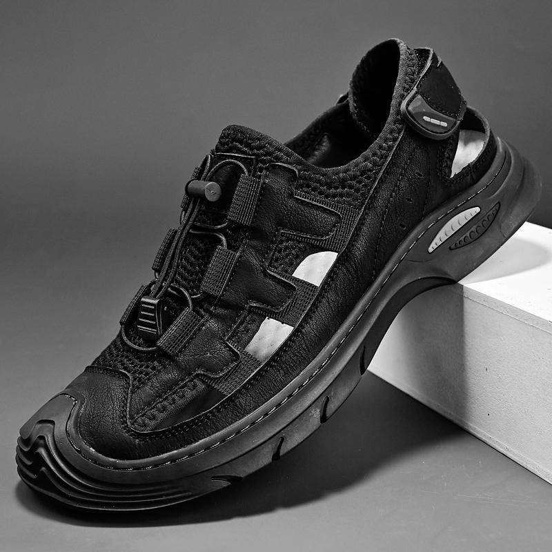 Sommer Herren Sandalen Echtes Leder Herren Freizeitschuhe Outdoor Herren Ledersandalen für Herren Strandschuhe Römische Herrenschuhe 44 von Joom DACH