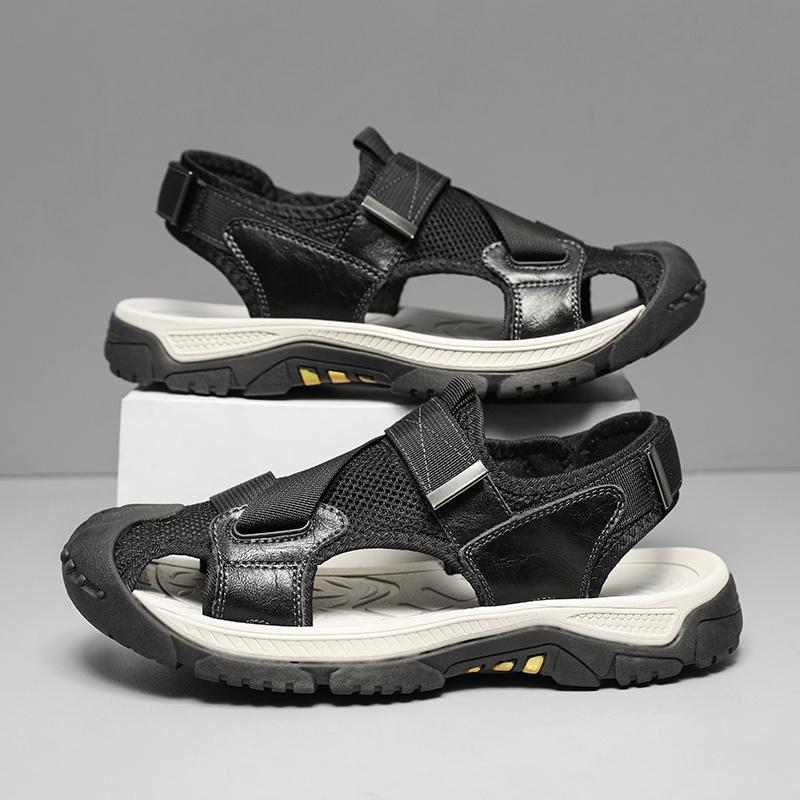 Sommer Herren Sandalen Echtes Leder Herren Freizeitschuhe Outdoor Herren Ledersandalen für Herren Strandschuhe Römische Herrenschuhe 45 von Joom DACH