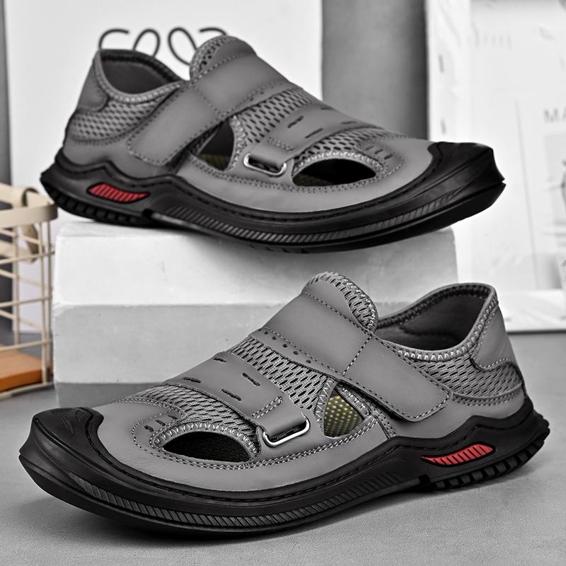 Sommer Herren Sandalen Echtes Leder Herren Freizeitschuhe Outdoor Herren Ledersandalen für Herren Strandschuhe Römische Herrenschuhe 46 von Joom DACH