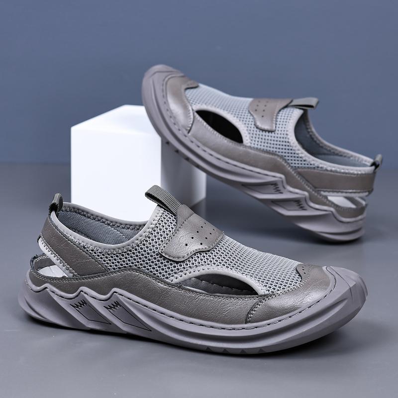 Sommer Herren Sandalen Echtes Leder Herren Freizeitschuhe Outdoor Herren Ledersandalen für Herren Strandschuhe Römische Herrenschuhe 46 von Joom DACH