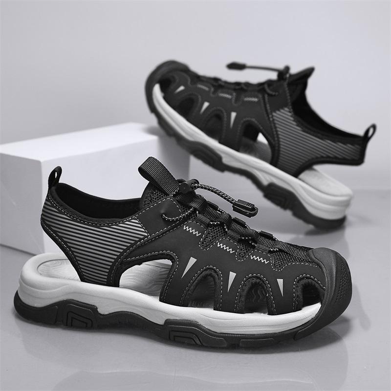 Sommer Herren Sandalen Echtes Leder Herren Freizeitschuhe Outdoor Herren Ledersandalen für Herren Strandschuhe Römische Herrenschuhe 46 von Joom DACH