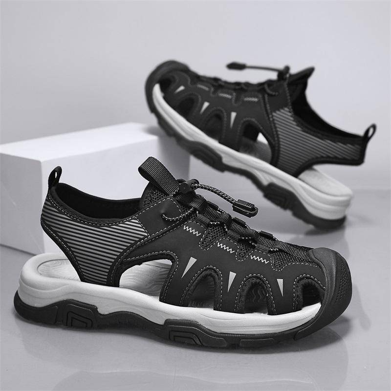 Sommer Herren Sandalen Echtes Leder Herren Freizeitschuhe Outdoor Herren Ledersandalen für Herren Strandschuhe Römische Herrenschuhe 46 von Joom DACH