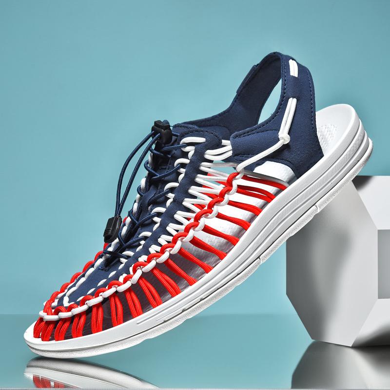 Sommer Herren Sandalen Echtes Leder Herren Freizeitschuhe Outdoor Herren Ledersandalen für Herren Strandschuhe Römische Herrenschuhe 48 von Joom DACH