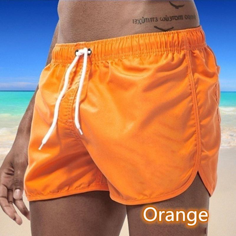 Sommer Herren Schnelltrocknende Badehose Sporthose Bademode Strandshorts Joggingshorts L orange von Joom DACH