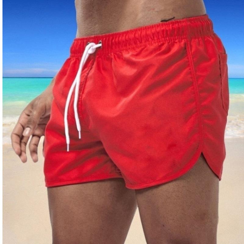 Sommer Herren Schnelltrocknende Badehose Sporthose Bademode Strandshorts Joggingshorts L rot von Joom DACH