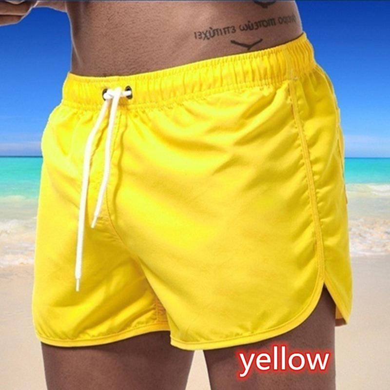 Sommer Herren Schnelltrocknende Badehose Sporthose Bademode Strandshorts Joggingshorts XXL gelb von Joom DACH