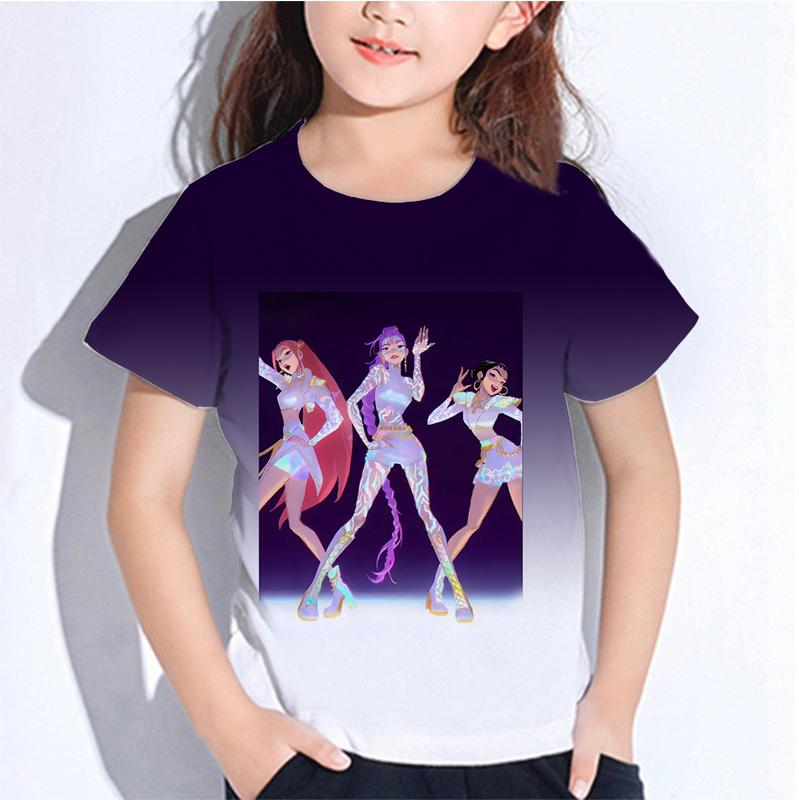Sommer Huntrix Girl Kpop T-Shirts Kinder Dämonenjäger T-Shirt Zoey Rumi Mira Jungen Mädchen Kurzarm Tops Locker O-Ausschnitt Kinderkleidung 150 rosa von Joom DACH