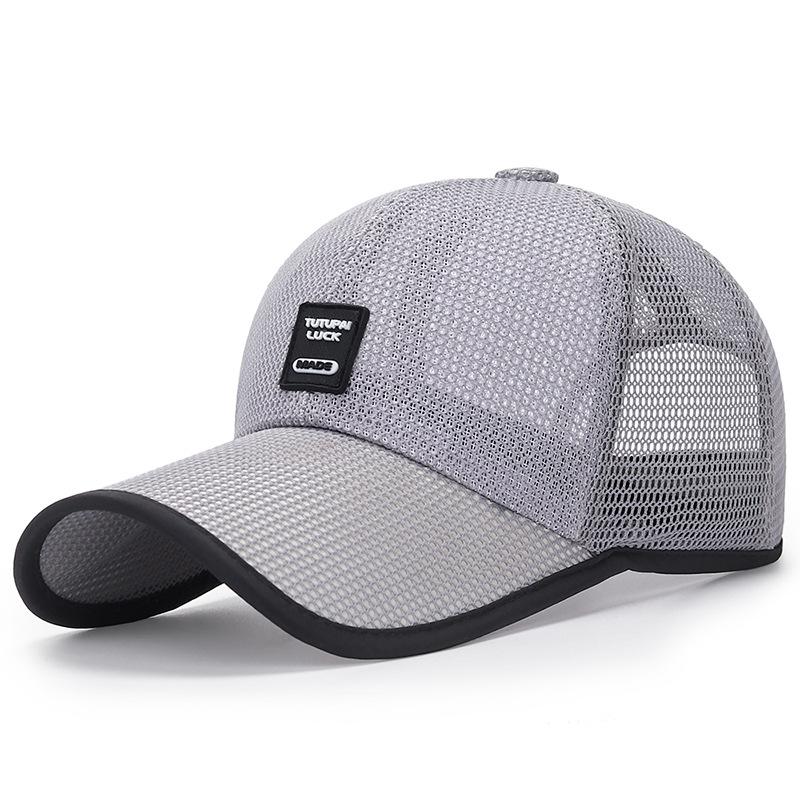 Sommer Im Freien Lange Krempe Sonnenschutz Mesh Hut Frauen Sonnenschutz Baseball Kappe für Männer Golf Angeln Hüte Panama Snapback Hut Visier hüte 55-60cm licht grau von Joom DACH