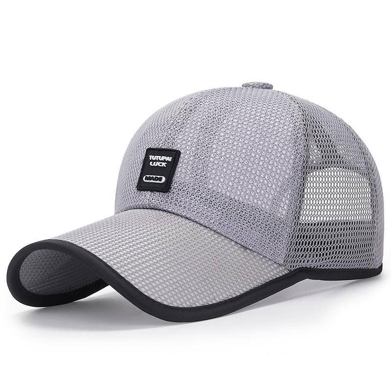 Sommer Im Freien Lange Krempe Sonnenschutz Mesh Hut Frauen Sonnenschutz Baseball Kappe für Männer Golf Angeln Hüte Panama Snapback Hut Visier hüte 55-60cm licht grau von Joom DACH