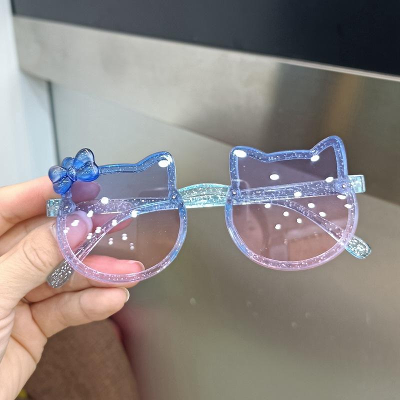 Sommer Kinder Nette Katze Ohr Sonnenbrille Outdoor UV Schutz Sonnenbrille Baby Mädchen Brillen violett von Joom DACH