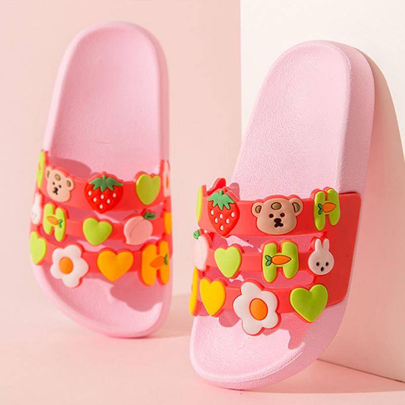 Sommer Kinder PVC Cartoon Kinder Slipper süße Home Haus Schuhe Regenbogen Familie Sandalen Kleinkind Hausschuhe 20-21 von Joom DACH