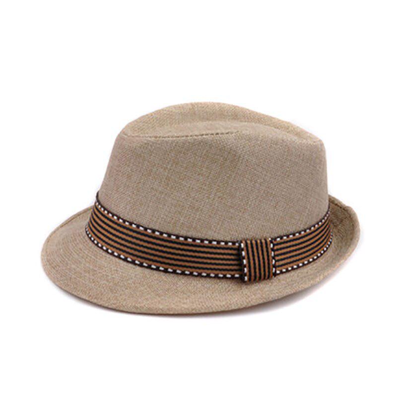 Sommer Kinder Sonnenhut Vintage Jungen Western Cowboy Hüte Kinder breite Krempe Jazz Cap beige von Joom DACH