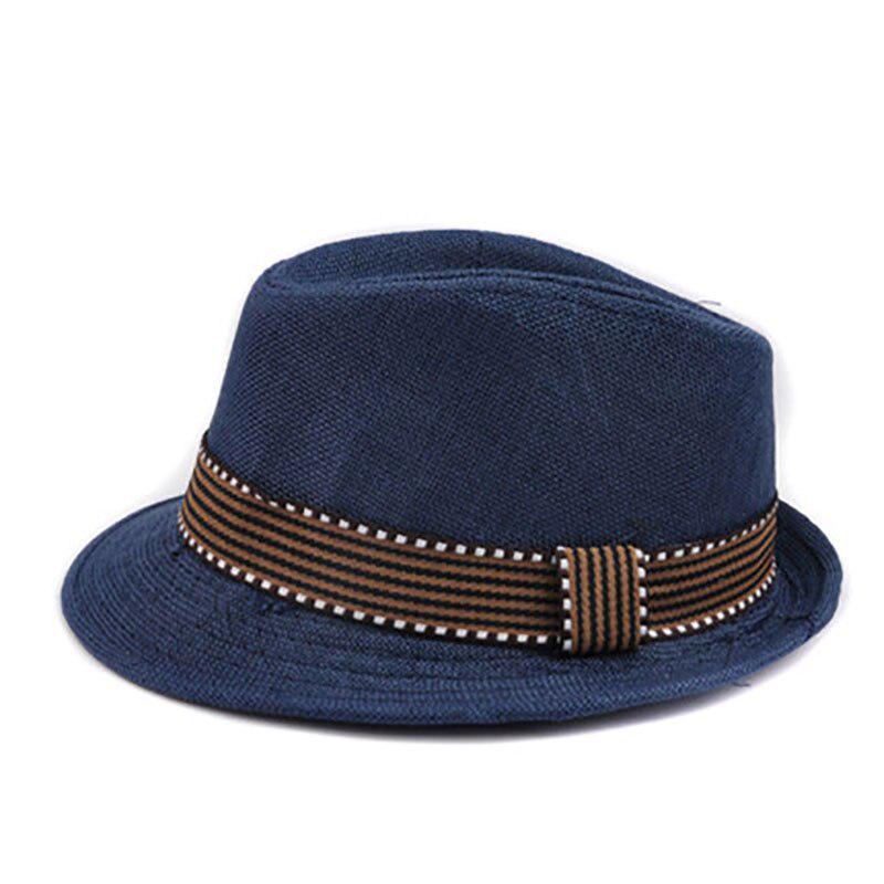 Sommer Kinder Sonnenhut Vintage Jungen Western Cowboy Hüte Kinder breite Krempe Jazz Cap blau von Joom DACH